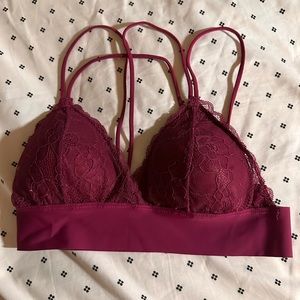 Bralette cute lace, burgundy, stringy